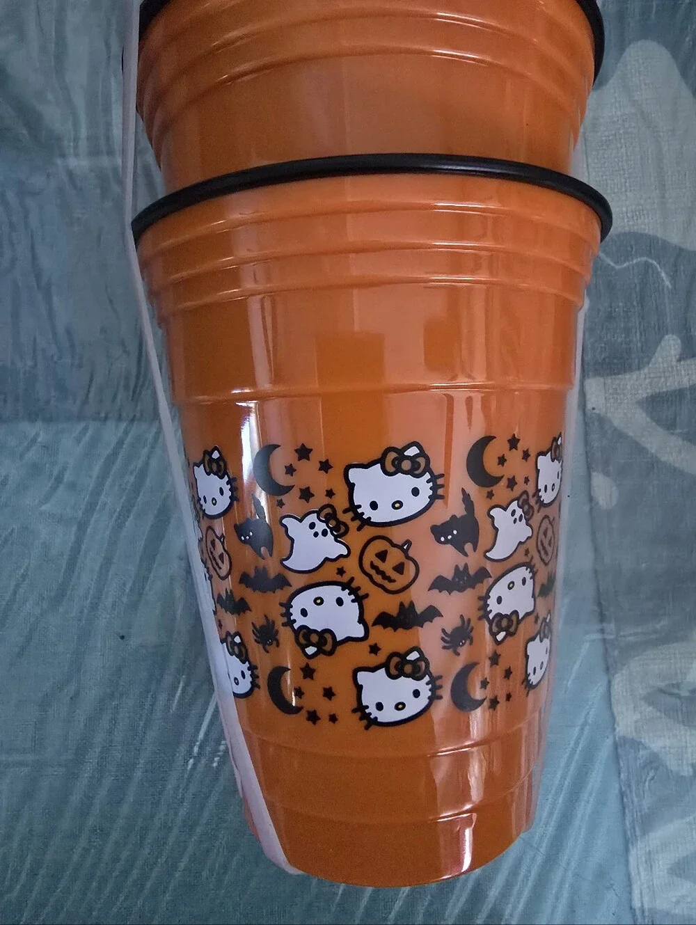 Hello Kitty Orange Halloween Party 4 Pc Cups - Ghost & Pumpkin Design
